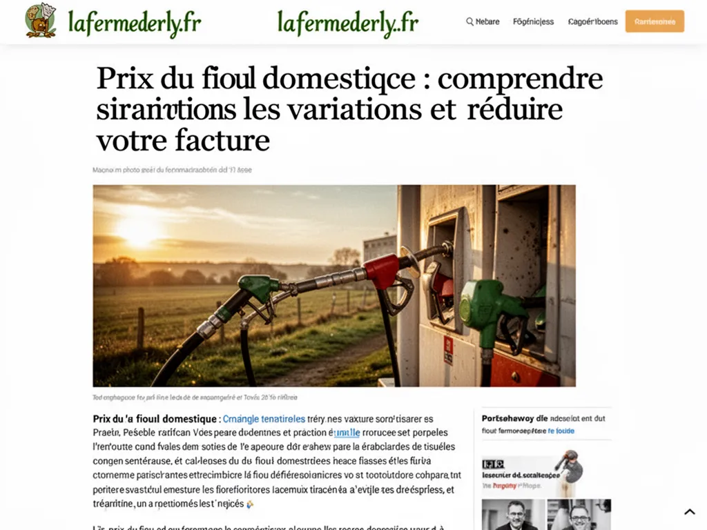 Prix du fioul domestique : comprendre les variations et réduire votre facture